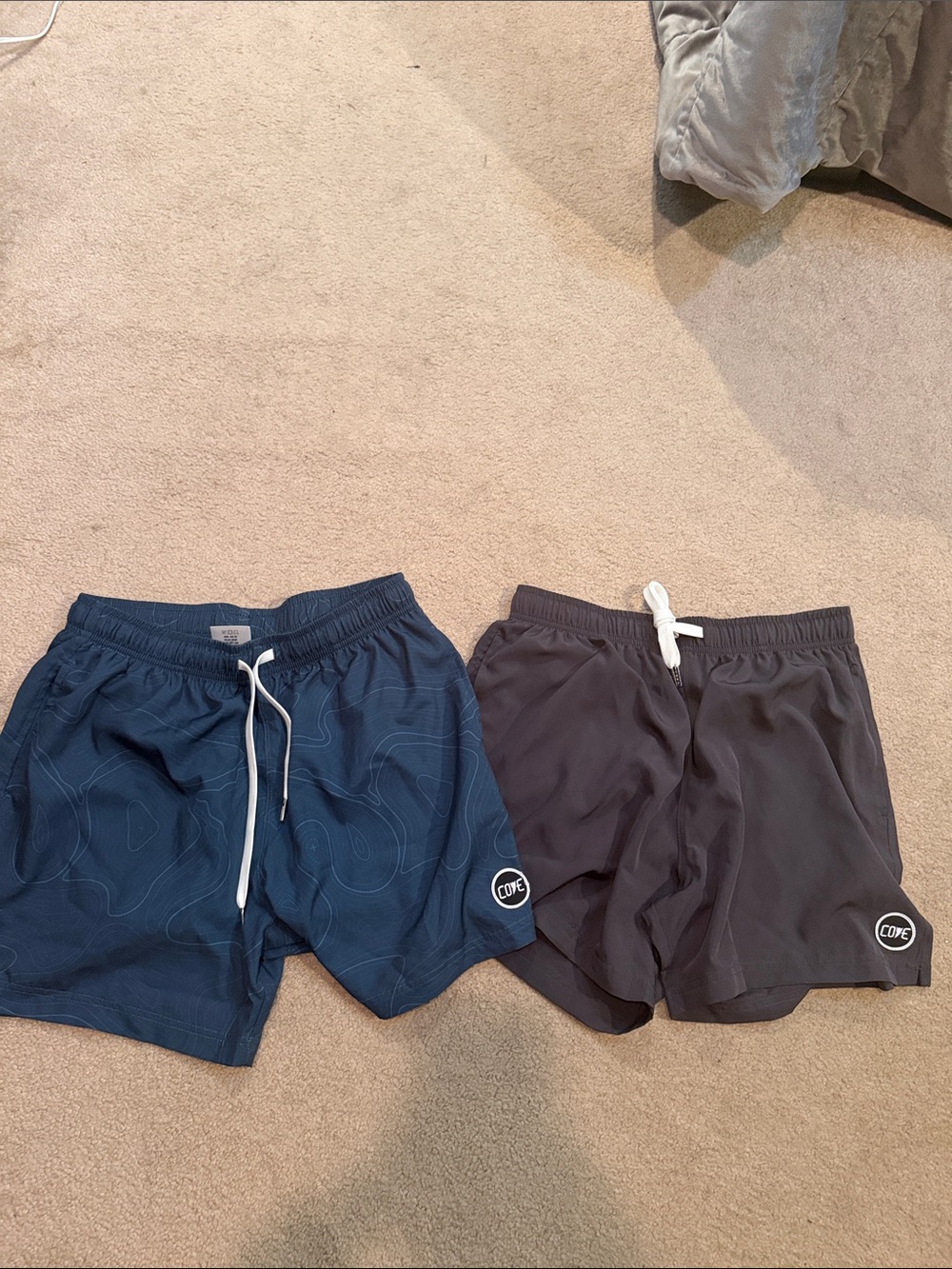 Cove Men's Athletic Shorts in Navy Blue and Charcoal